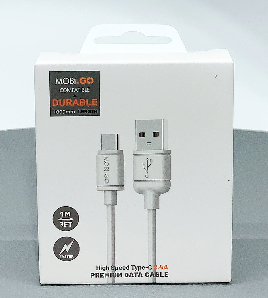 Mobigo 201T/1M dual USB charger/sync high speed type-c cable