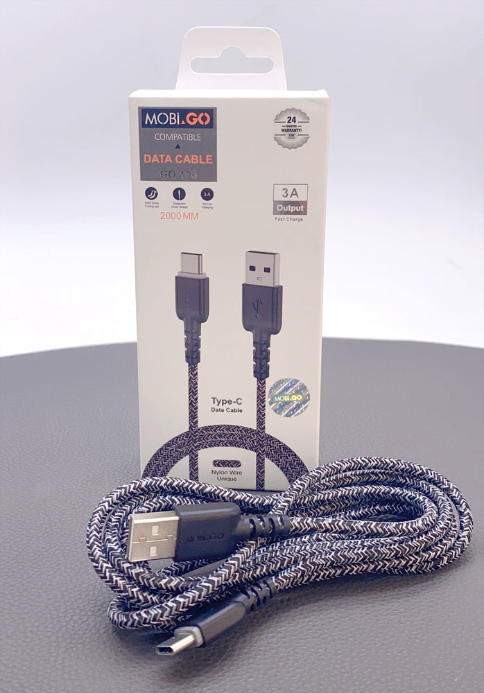 Mobigo 2m type-c fast braided cable GO-106