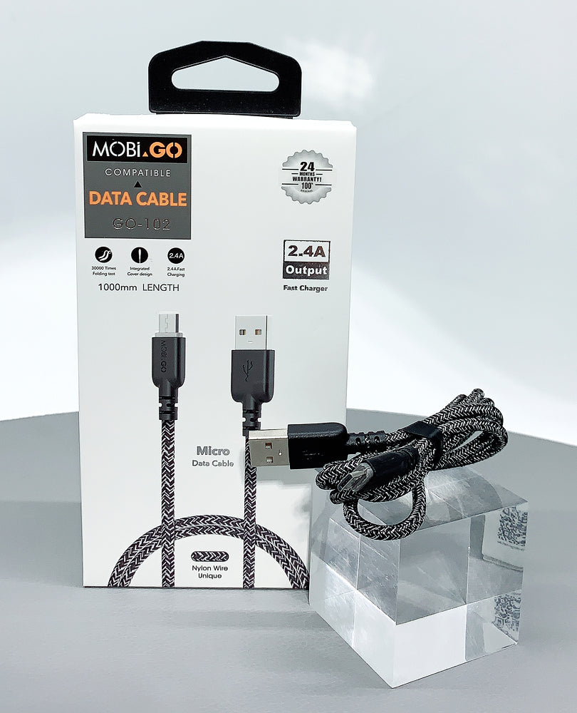 Mobigo GO-102/1M micro fast charger braided cable