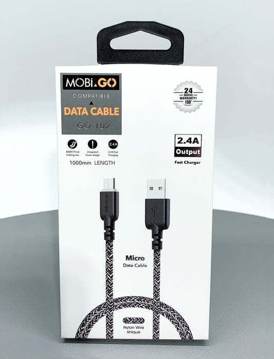 Mobigo GO-102/1M micro fast charger braided cable