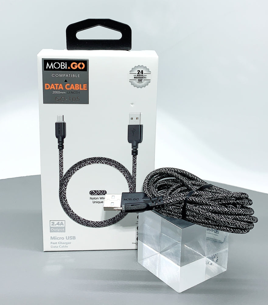 Mobigo GO-105/2M micro fast charger braided cable