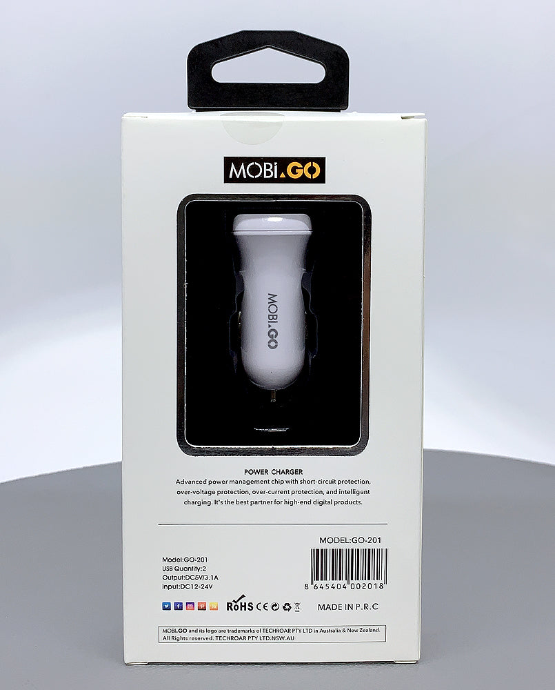 Mobigo GO-201 dual USB fast car charger