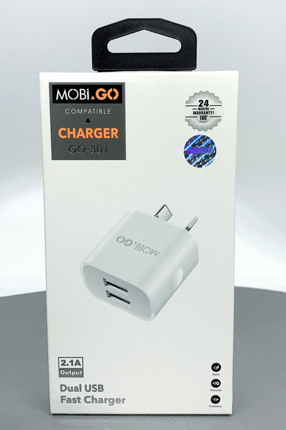 Mobigo GO-301 dual USB fast home charger